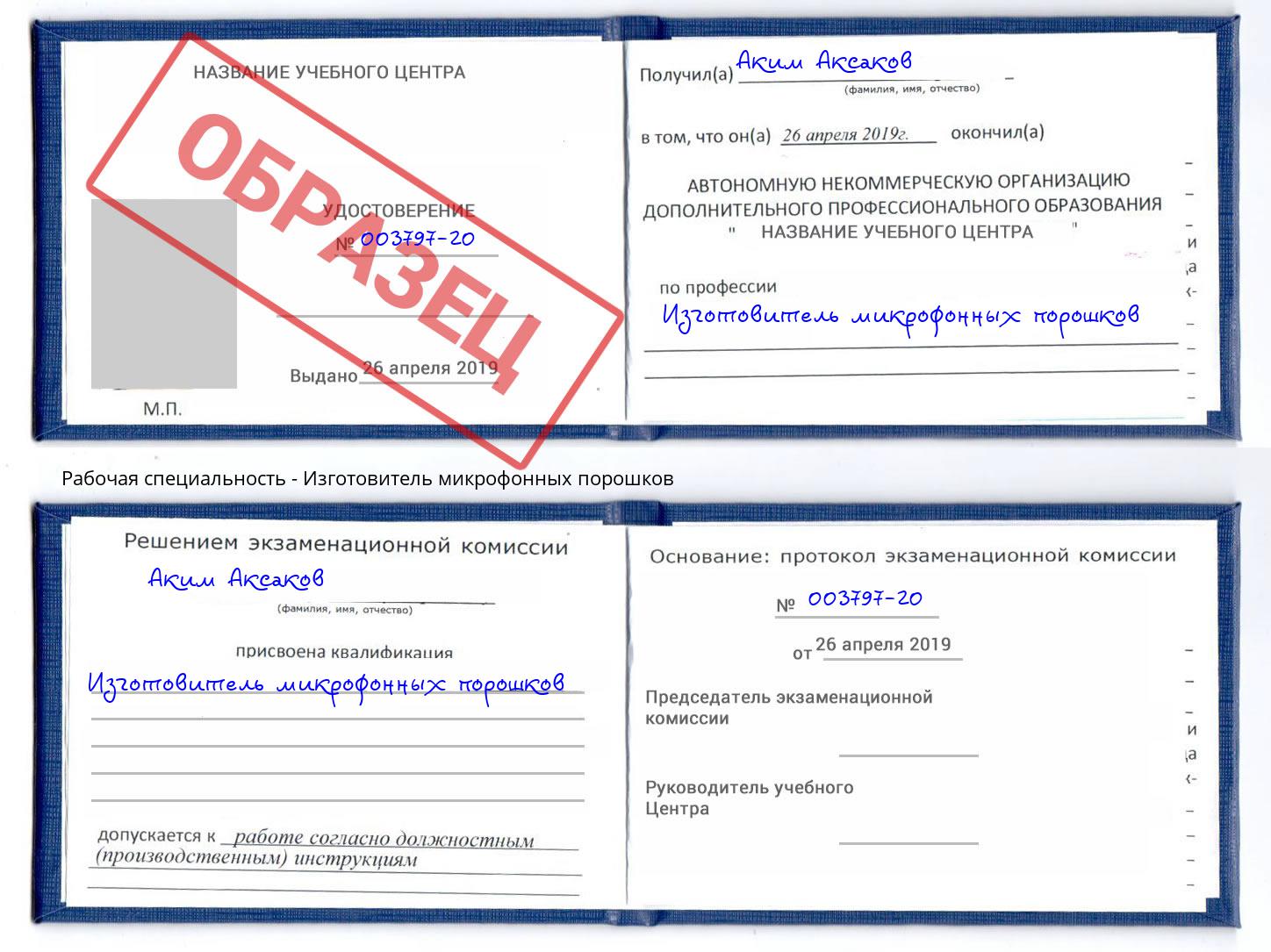 Изготовитель микрофонных порошков Ялта