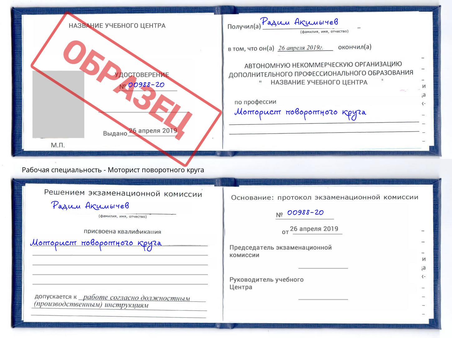 Моторист поворотного круга Ялта