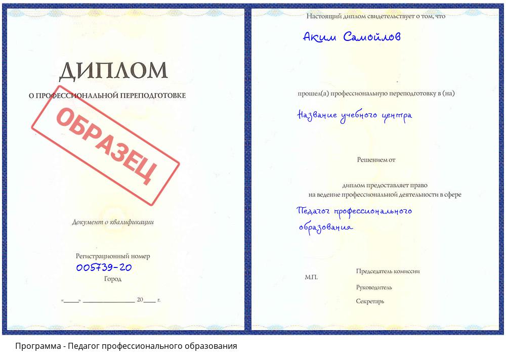 Педагог профессионального образования Ялта